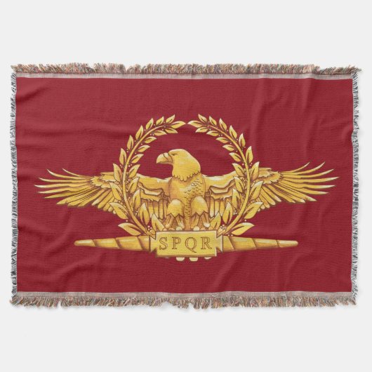 Roman Imperial Eagle SPQR Throw Deken (Voorkant)