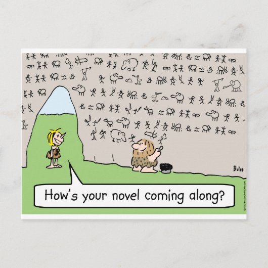 roman in cavemansorgrot briefkaart (Voorkant)