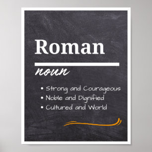Roman, Jongen Gepersonaliseerde Naam Definitie Poster