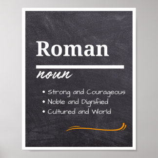 Roman, Jongen Gepersonaliseerde Naam Definitie Poster
