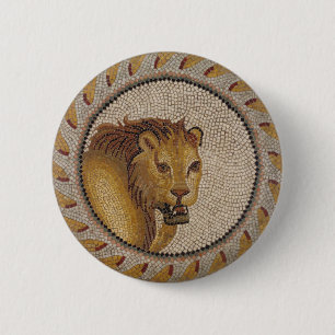 Roman Lion Mosaic Ronde Button 5,7 Cm