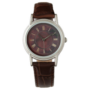 Roman Numbers Red Slab Horloge