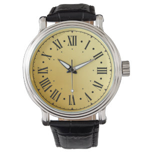 Roman Numbers Zwart Blauwgroen Mannen Horloge