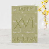 Roman Numeral Birthday Kaart (Gele Bloem)