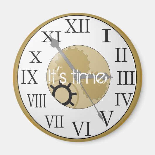 Roman Numeral Clock Magneet (Voorkant)