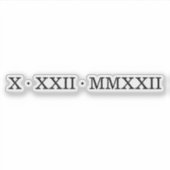 Roman Numeral Custom-Cut Vinyl Sticker (Voorkant)