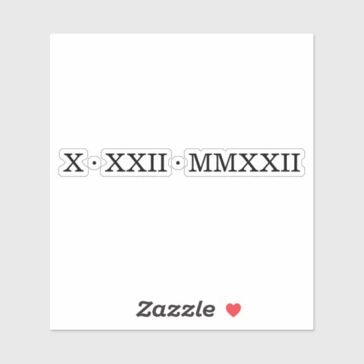 Roman Numeral Custom-Cut Vinyl Sticker (Vel)