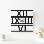 Roman Numeral Deco Vierkante Klok (Huis)