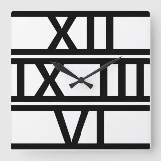 Roman Numeral Deco Vierkante Klok