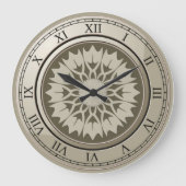 Roman Numeral  Gold Round Grote Klok (Voorkant)