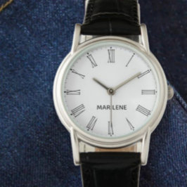 Roman numeral personalized minimalist elegant name horloge