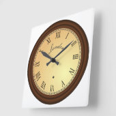 Roman Numeral Simulation Wood Lijst London Vierkante Klok (Hoek)