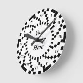 Roman Numeral Spiral Wave van Kenneth Yoncich Ronde Klok (Hoek)