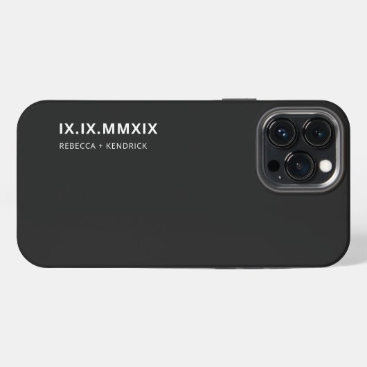 Roman Numerieke Jubileum Datum Overeenkomende Kopp iPhone Hoesje (Achterkant horizontaal)