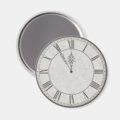 Roman Numerieke Klok Gezicht B&W Magneet (Voorkant / Achterkant)