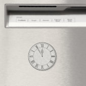 Roman Numerieke Klok Gezicht B&W Magneet (Insitu (Vaatwasser))