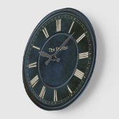 Roman Nummers Blue Slab Large Clock Grote Klok (Hoek)