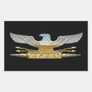 Roman Republikeinse Eagle in Chrome Rechthoekige Sticker