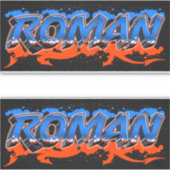 Roman Vorname Name Graffiti Aufkleber Sticker (Voorkant)