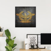 Roman Weathered Gold Eagle op Iron Poster (Thuiskantoor)