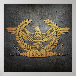 Roman Weathered Gold Eagle op Iron Poster