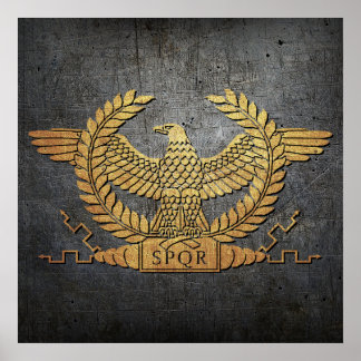 Roman Weathered Gold Eagle op Iron Poster