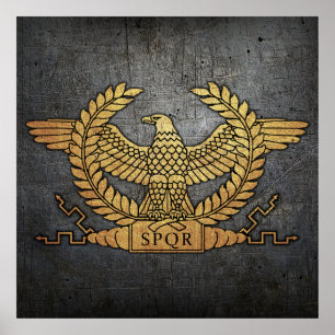 Roman Weathered Gold Eagle op Iron Poster