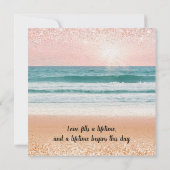 Romance au bord de la mer : Élégant faire-part de  (Dos)