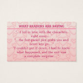 Romance Auteur du livre Promotion Coeurs roses (Dos)