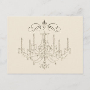 Romance avec un lustre ~ Carte postale Love Pink