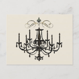 Romance avec un lustre ~ Carte postale Love Pink