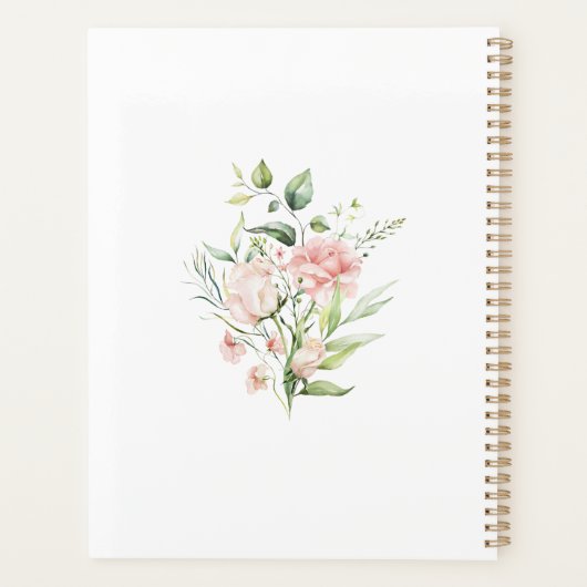 Romance Blush Élégant Mariage de verdure fleurie (Dos)