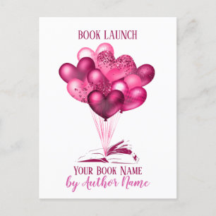 Romance Book Launch Party Postcard Invitation