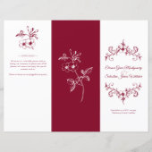 Romance Bourgondië Wedding Trifold Programma (Voorkant)
