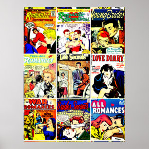  Romance Comic Book Hoesje Collage Poster