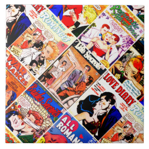 Romance Comic Book Hoesje Collage Tegeltje