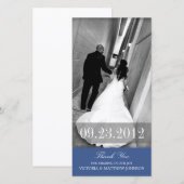 ROMANCE EN BLEU DE MARINE | CARTE DE REMERCIEMENTS (Devant / Derrière)