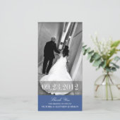 ROMANCE EN BLEU DE MARINE | CARTE DE REMERCIEMENTS (Debout devant)