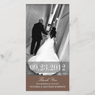ROMANCE EN BROWN CARTE DE REMERCIEMENTS mariage