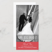 ROMANCE EN ROUGE | CARTE DE REMERCIEMENTS mariage (Devant / Derrière)