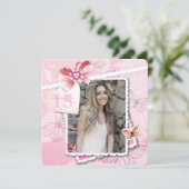 Romance et papillons Photo Invitation (Debout devant)