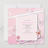 Romance et papillons Photo Invitation (Dos)