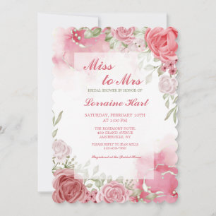 Romance Floral Bridal Shower Kaart