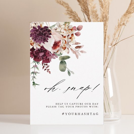 Romance Floral Oh Snap Sign Editable Kaart in het 