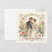 Romance Floral Victorien – Carte de la Saint-Valen (Devant / Derrière)