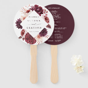 Romance Floral Wedding Ceremony programma Handwaaier