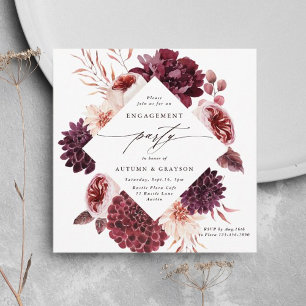 Romance Floral Wedding Engagement Kaart