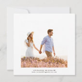 Romance Floral Wedding Photo Square Save The Date (Achterkant)