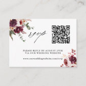 Romance Floral Wedding QR-code RSVP Informatiekaartje (Voorkant)