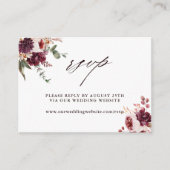 Romance Floral Wedding Website RSVP Informatiekaartje (Voorkant)